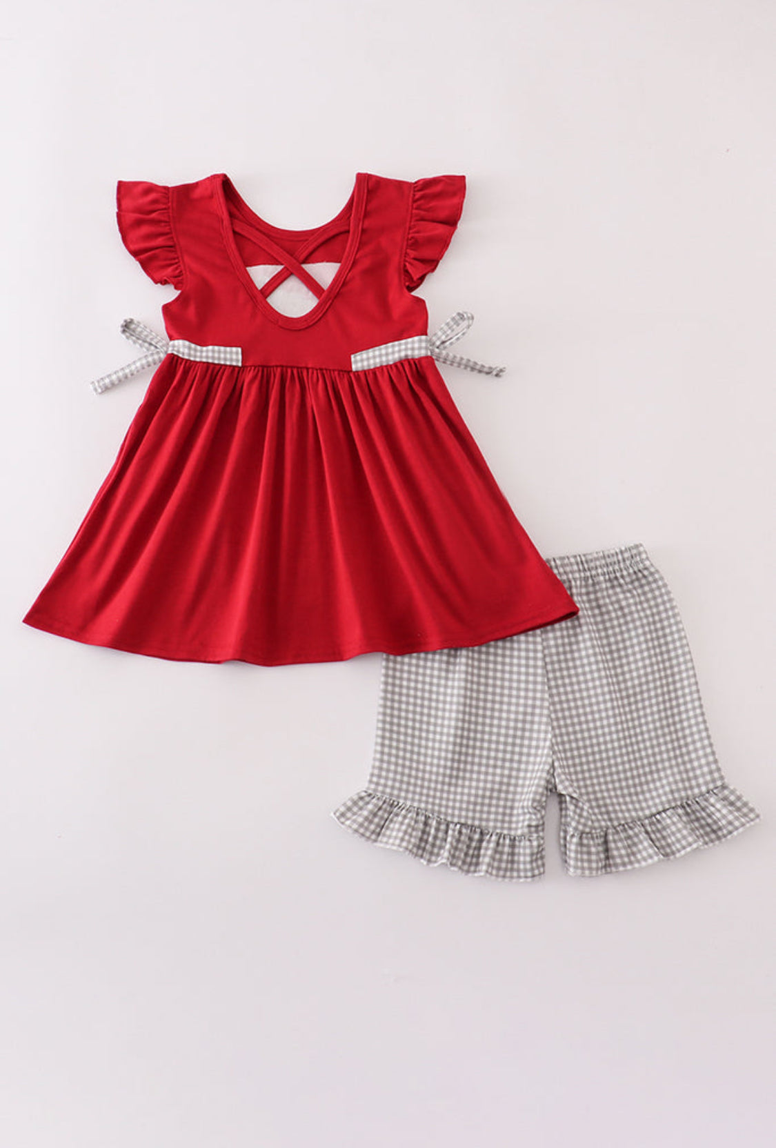 Alabama Elephant French Knot Ruffle Short Set