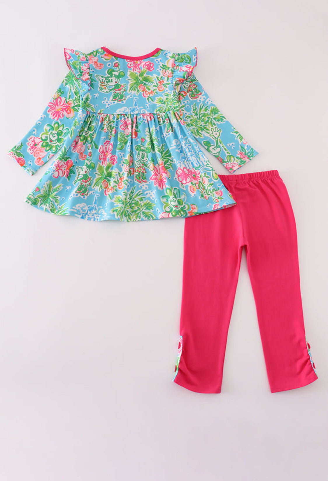Green Floral Character Appliqué Girl’s Pants Set