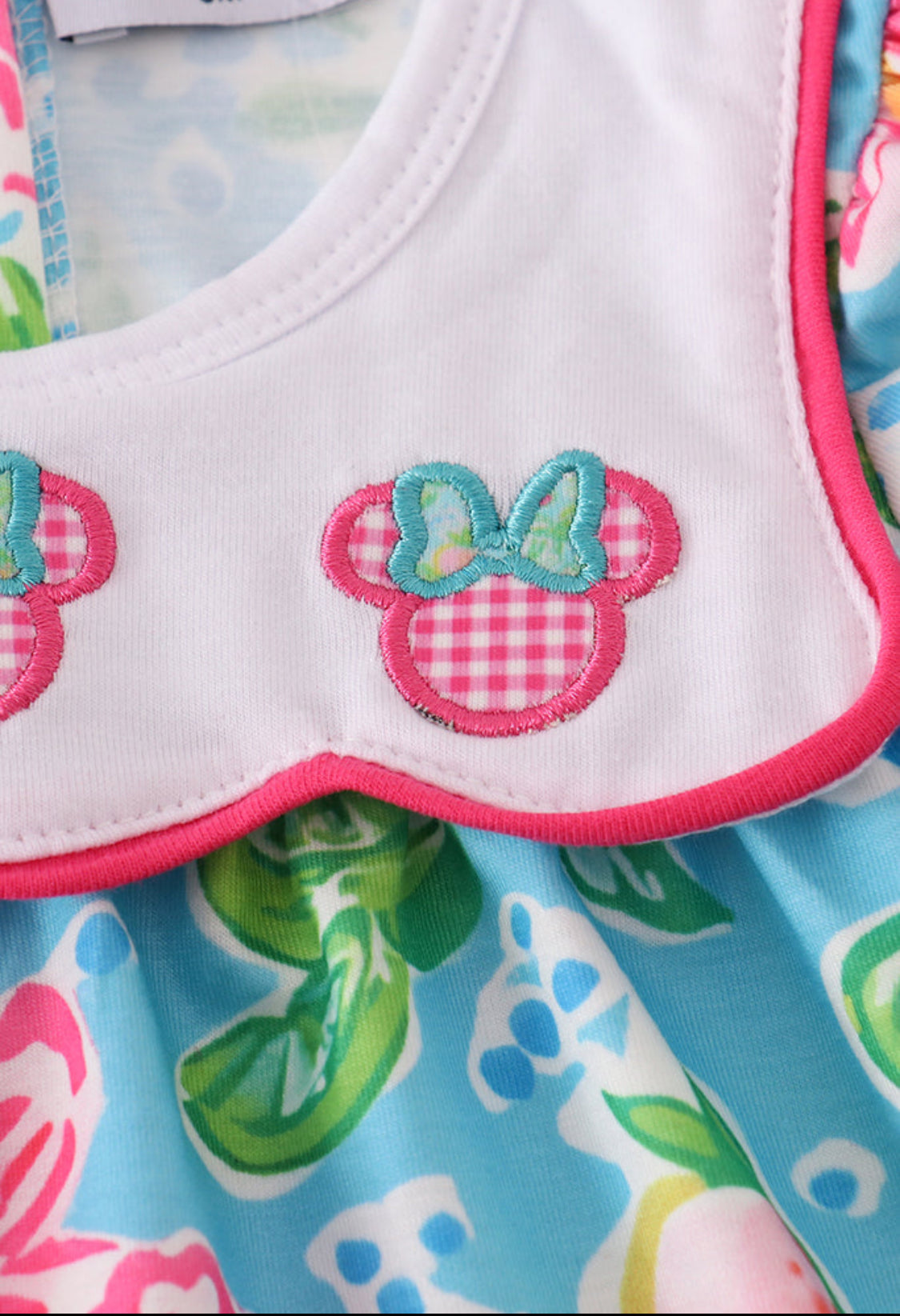 Green Floral Character Appliqué Girl’s Bloomer Set