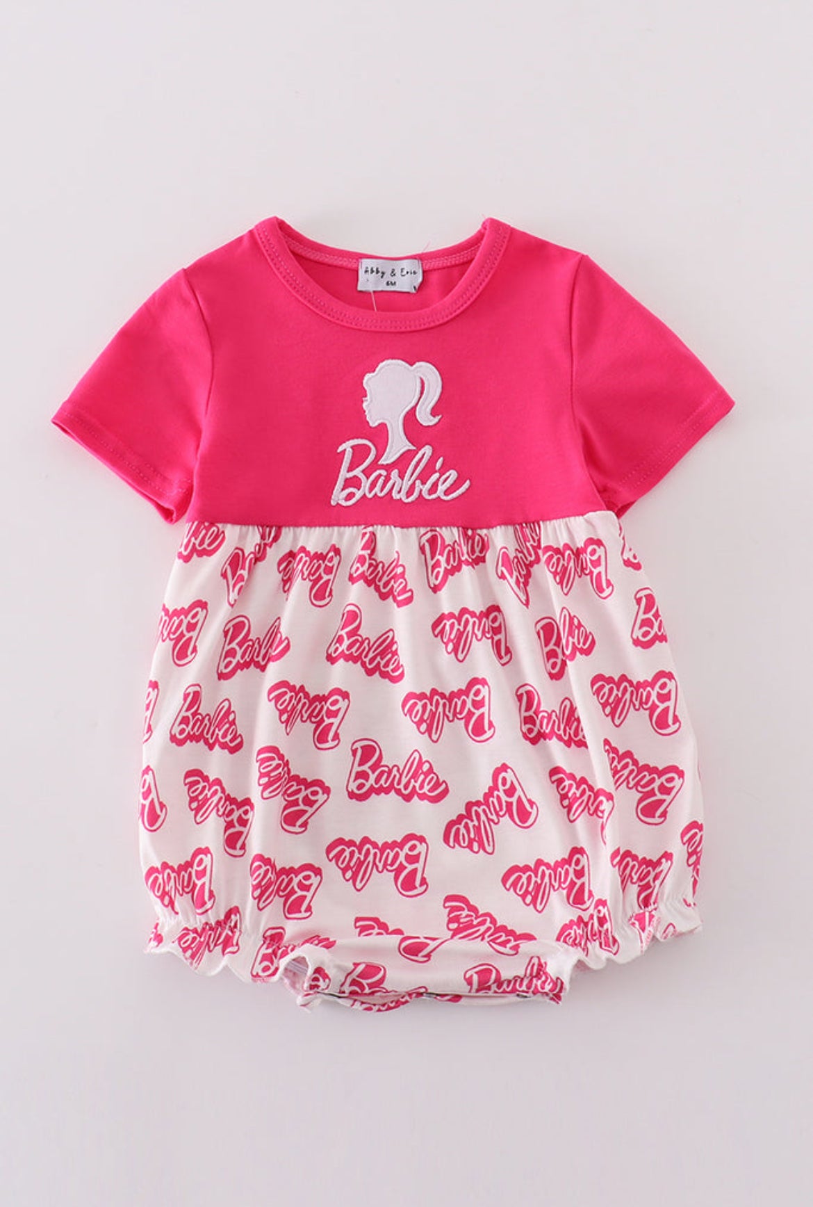 Girl’s Hot Pink Barbie Embroidered Bubble