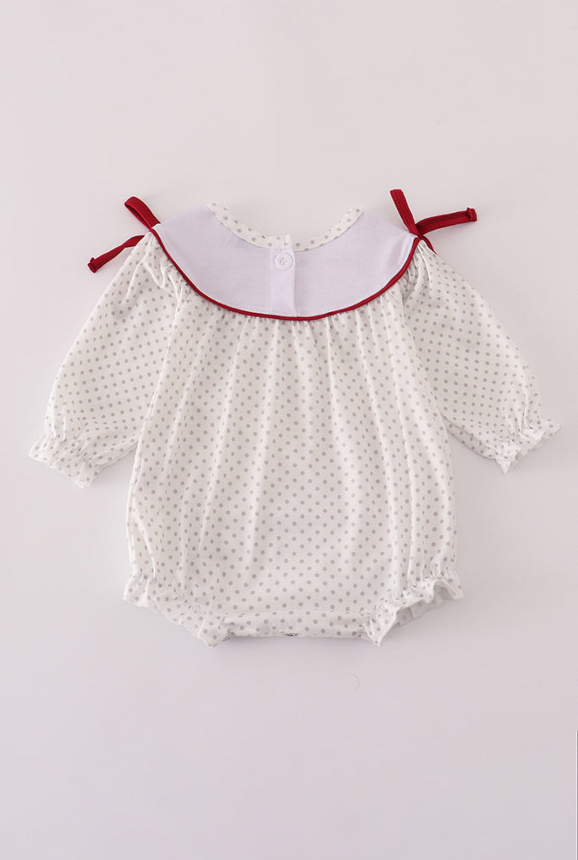 Maroon Alabama Embroidery Dot Girl’s Bubble