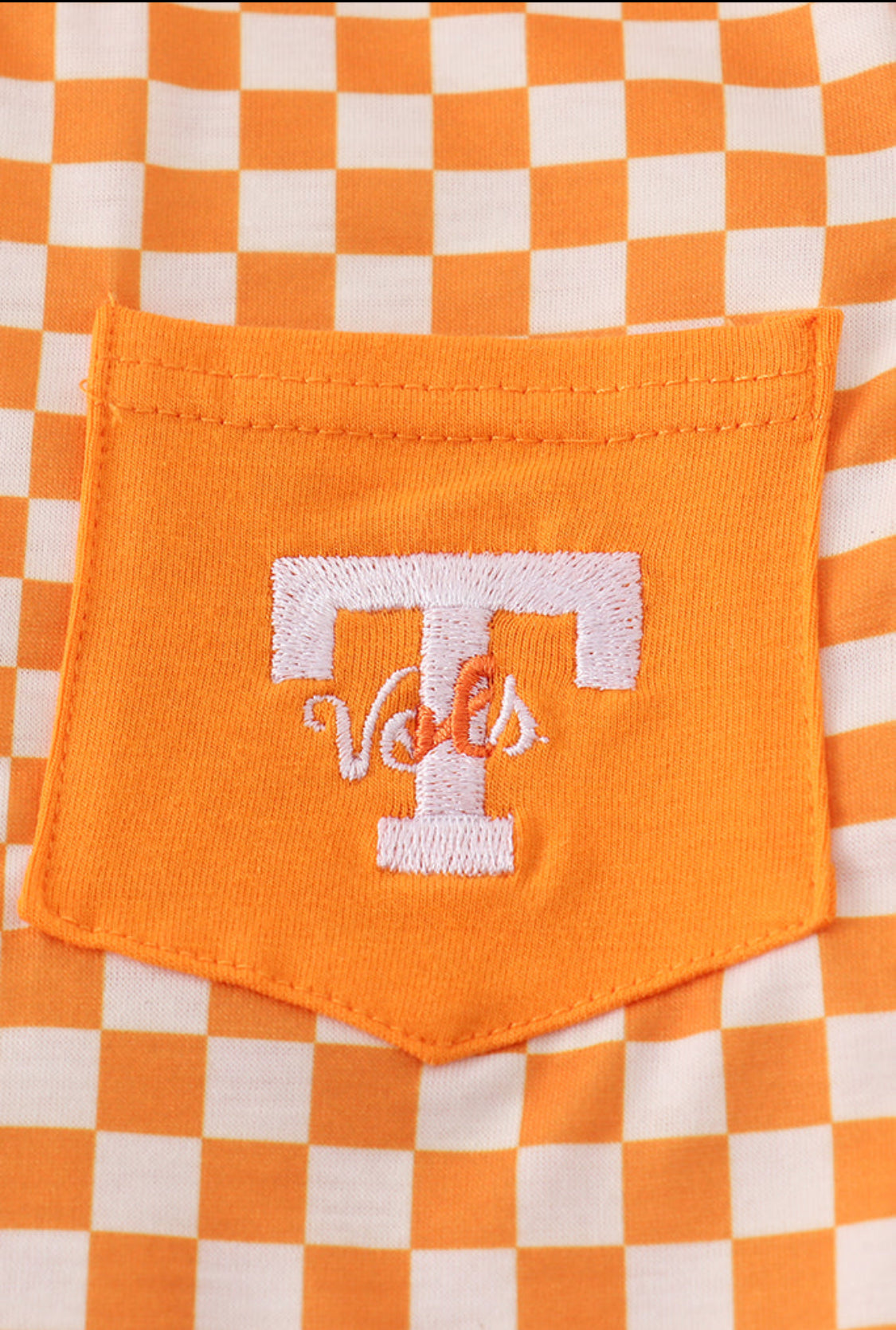 Orange Tennessee Go Vols Embroidery Checkered Unisex Top