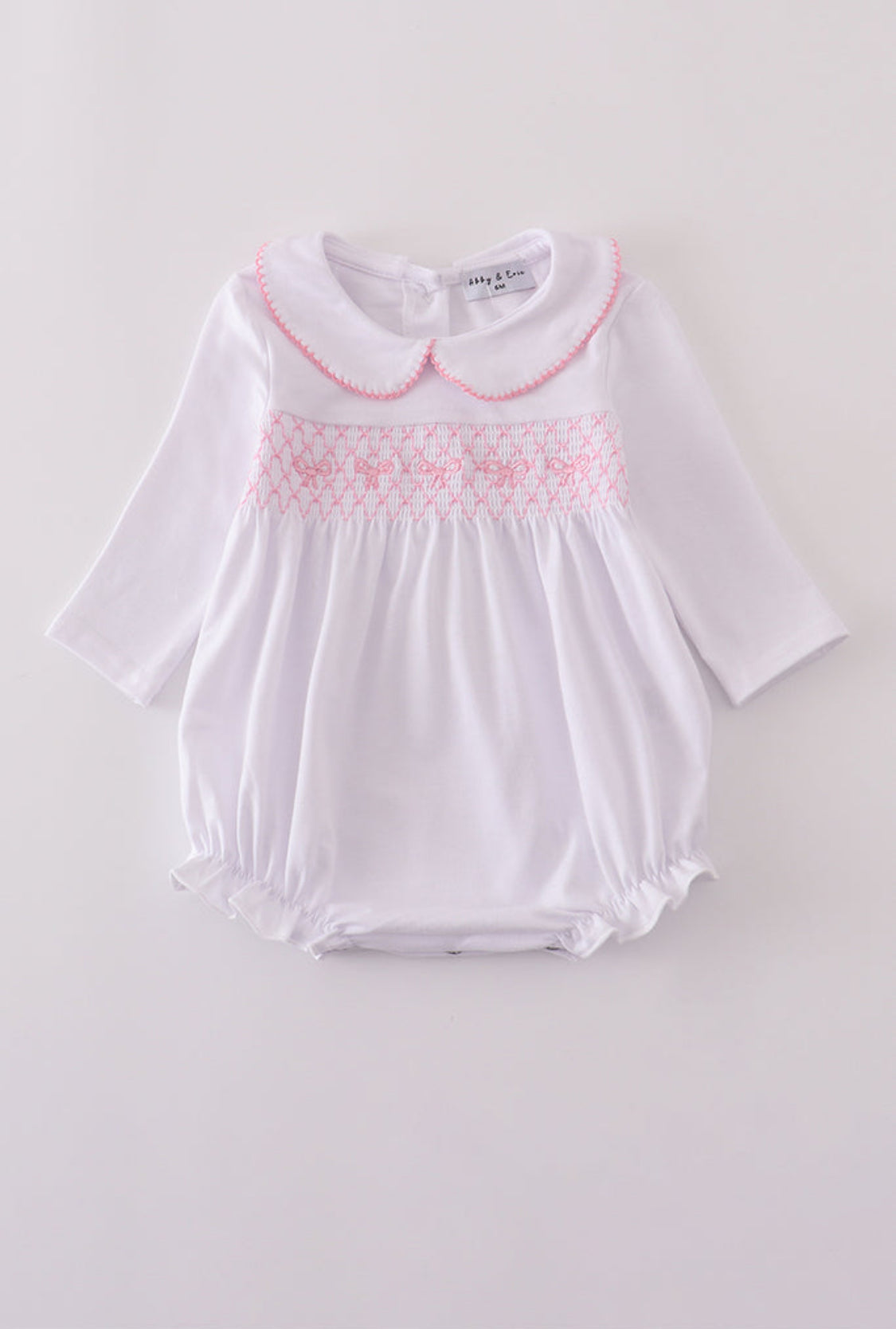 Pink Bow Smocked Girl’s Bubble