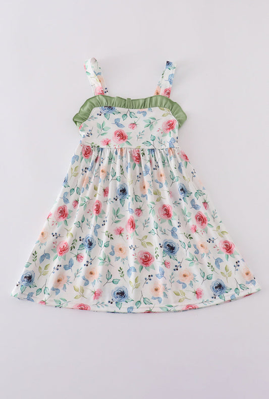 Green Garden Rose Dress