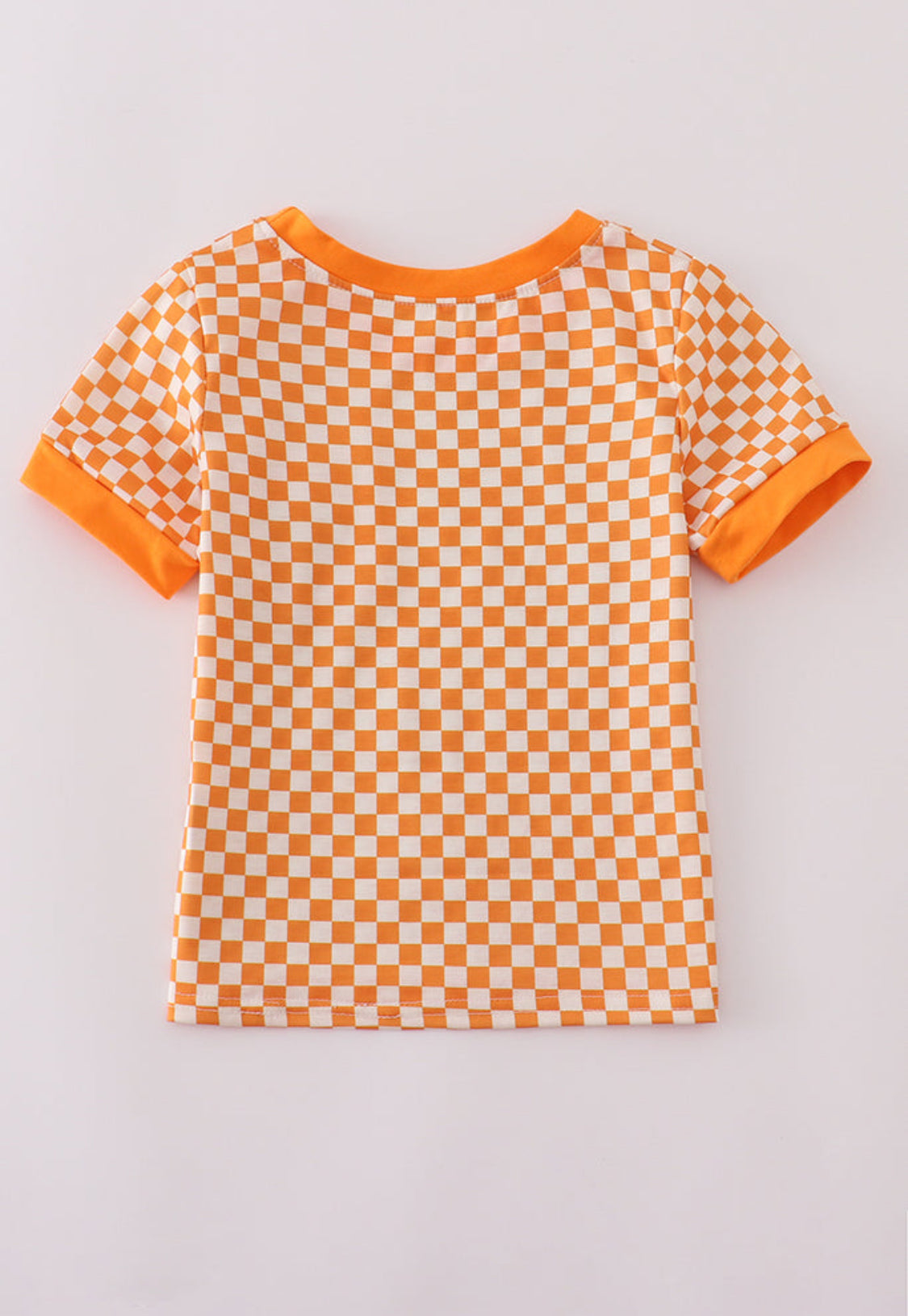 Orange Tennessee Go Vols Embroidery Checkered Unisex Top