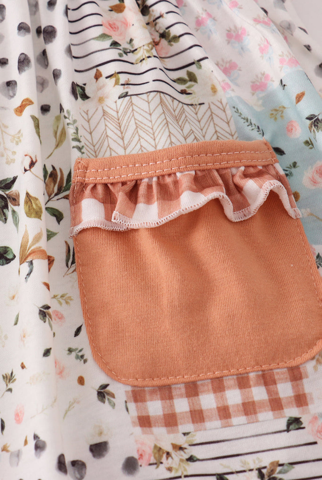 Fall Floral Turkey Pumpkin Embroidery Ruffle Girl’s Pants Set