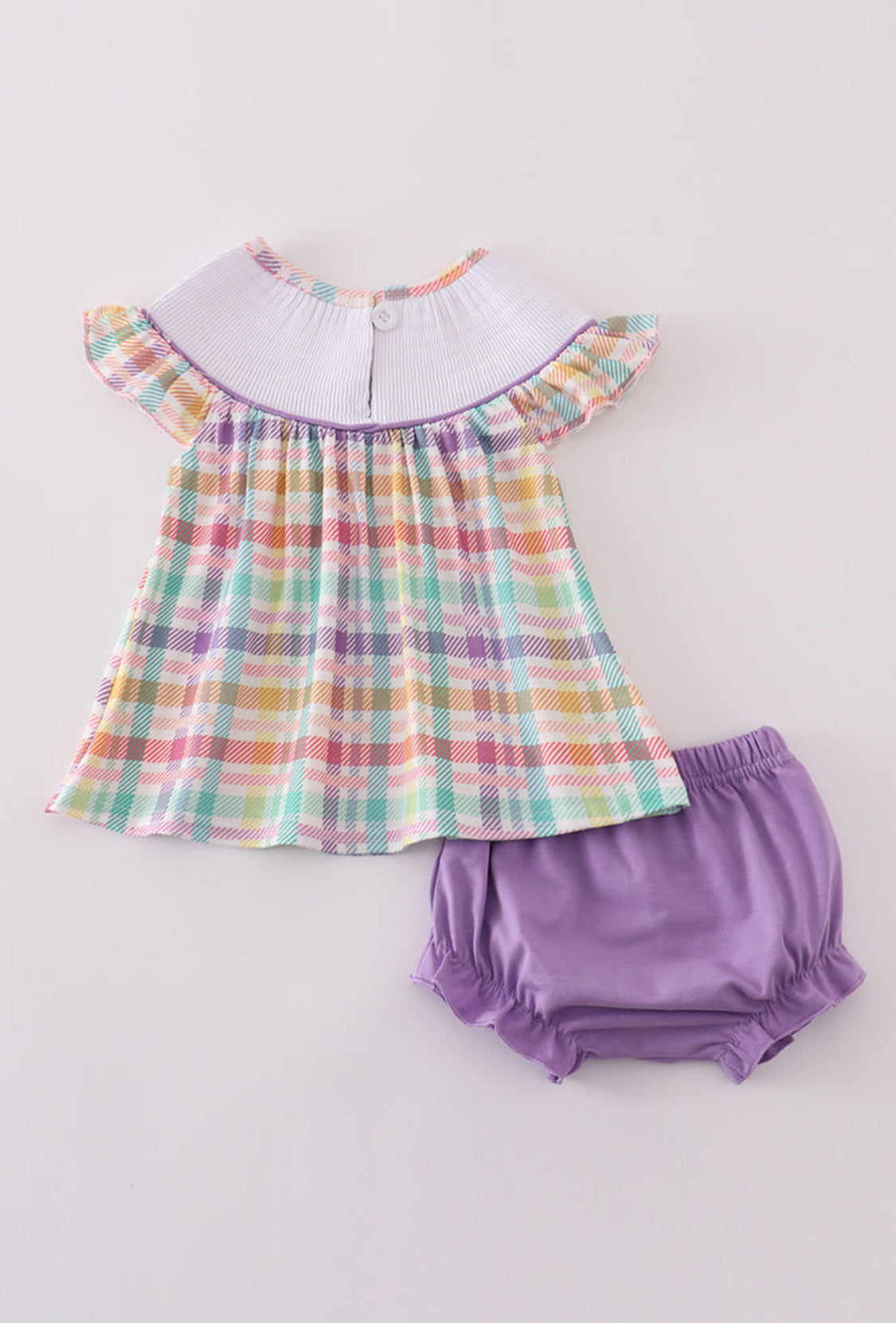 Purple Sailboats Embroidery Girl’s Bloomer Set