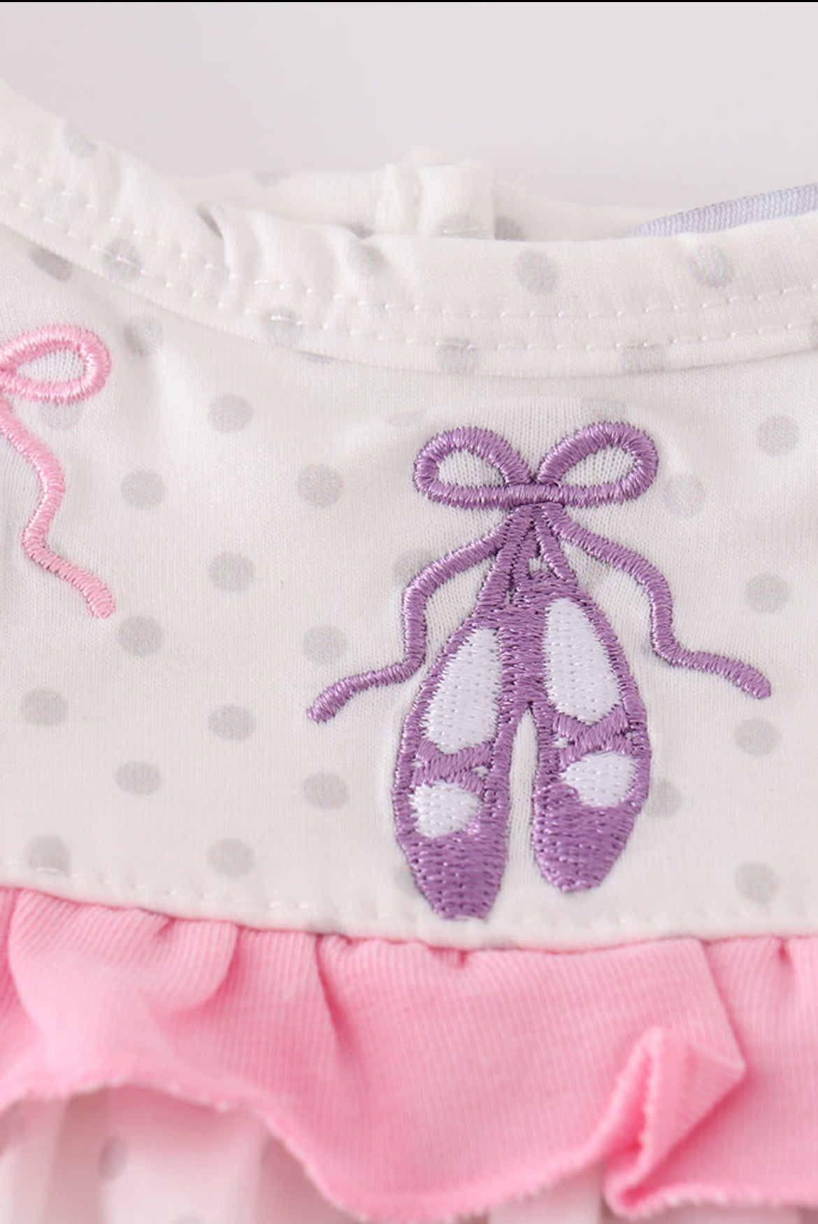 Girl’s Pink Ballet Embroidered Bloomer Set