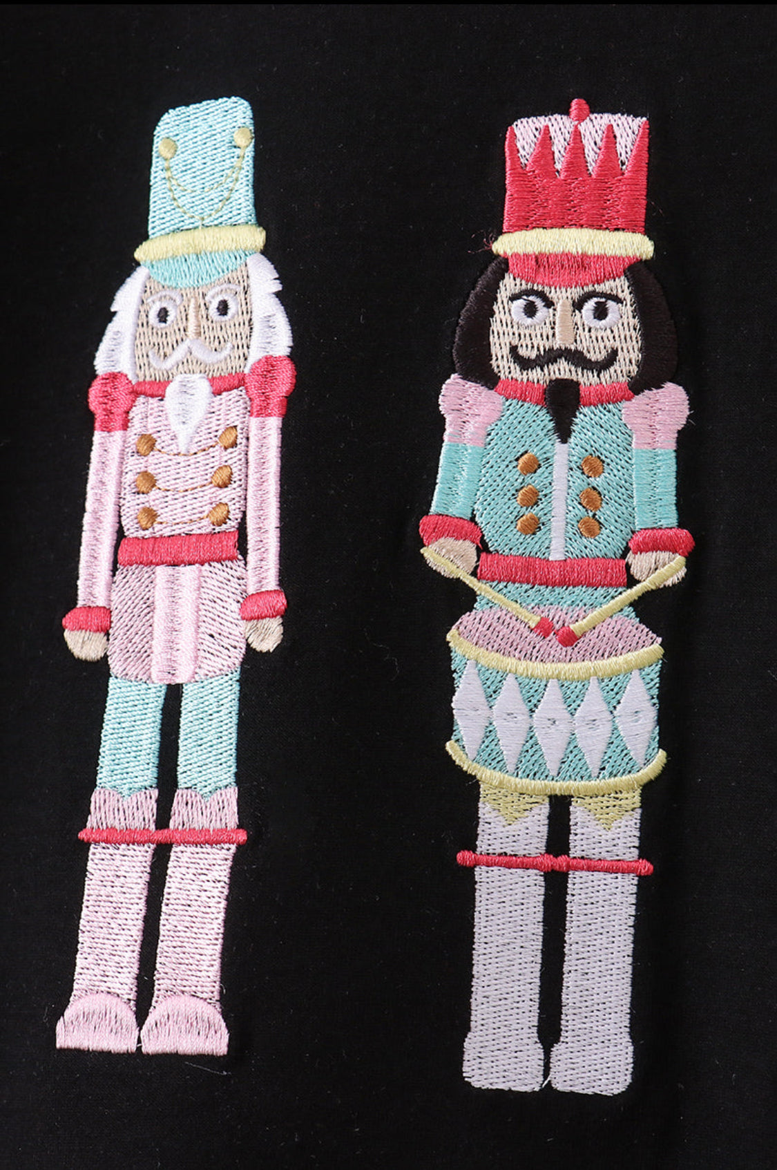 Mom & Me Black Nutcracker Embroidery Top