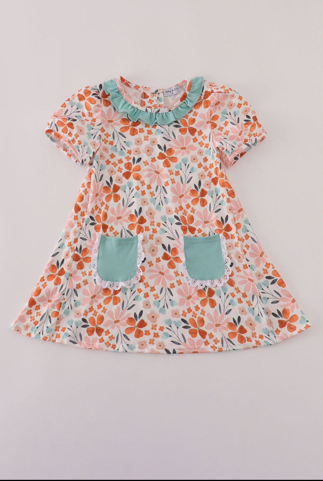 Sage Floral Ruffle Dress