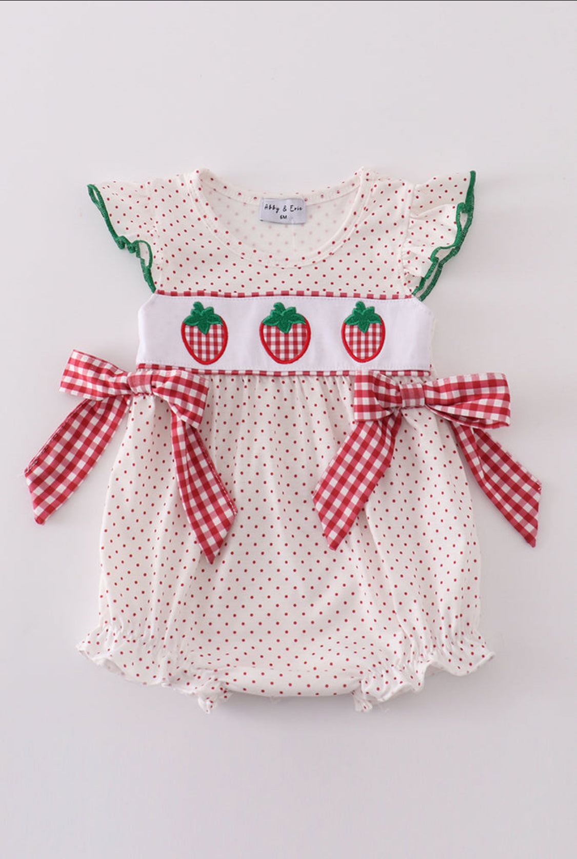 Strawberries Appliqué Girl’s Bubble