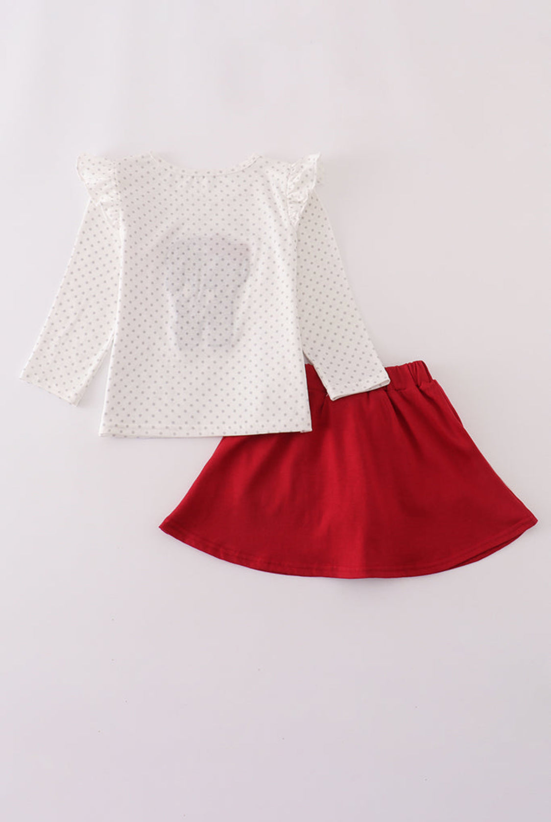 Alabama Polka Dot Elephant French Knot Ruffle Girl’s Skort Set