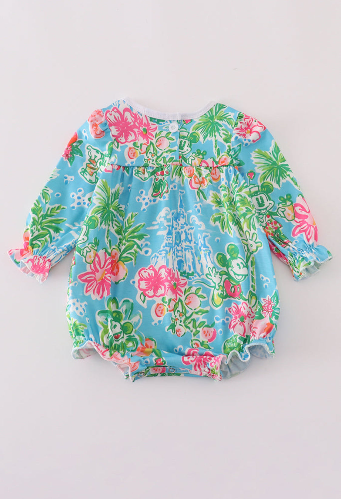 Green Floral Character Appliqué Girl’s Bubble