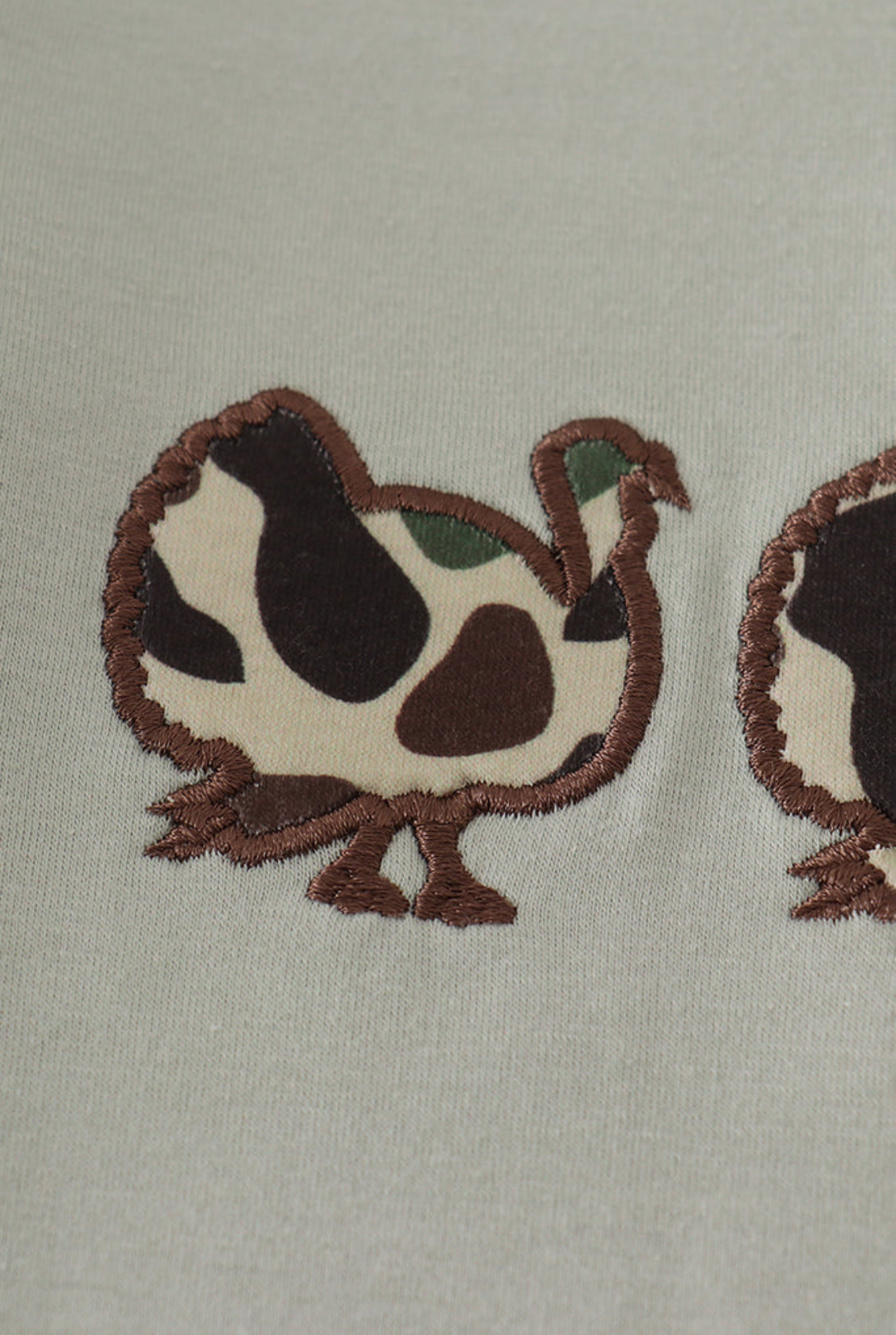 Sage Camouflage Turkey Applique Boy’s Romper