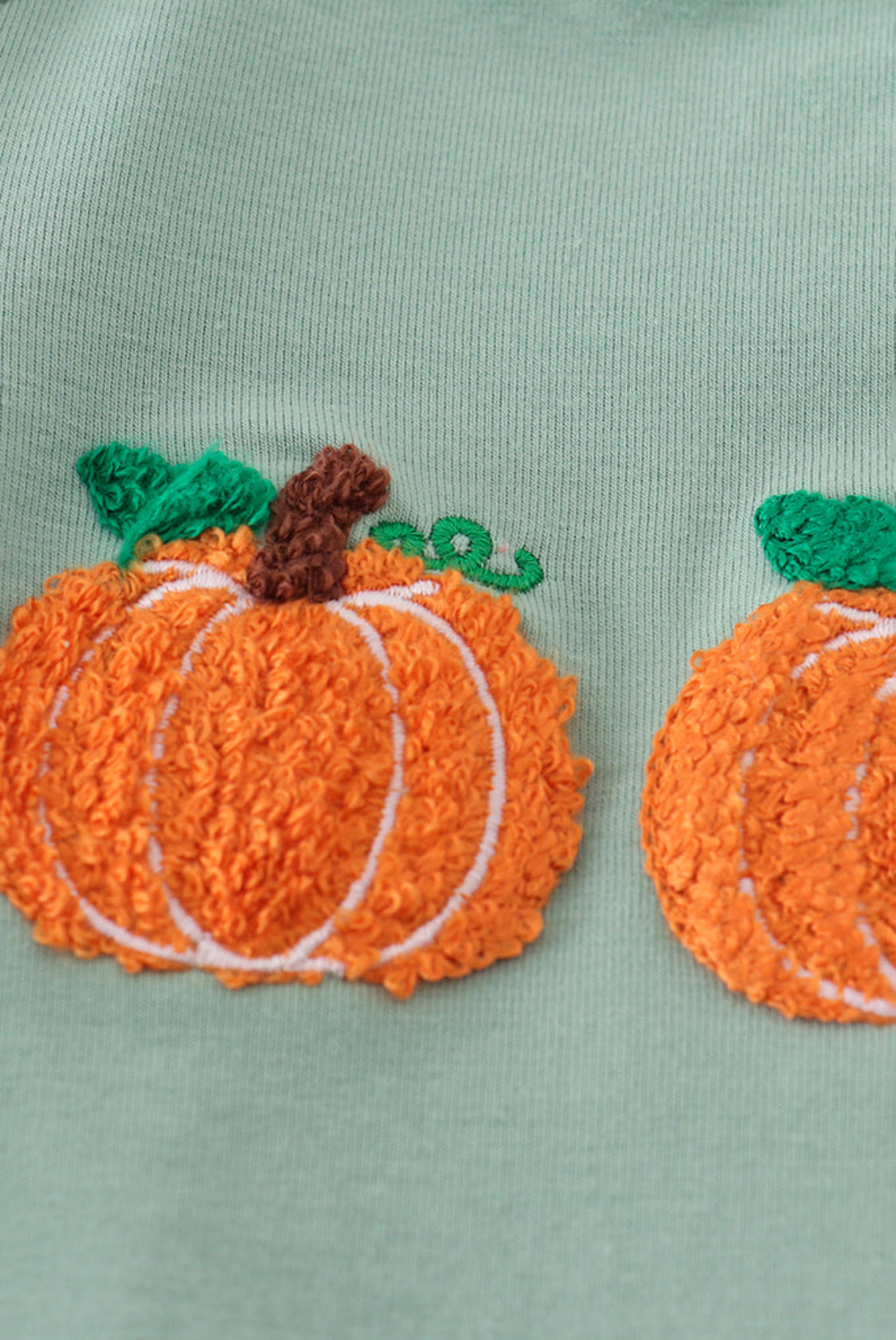 Sage Pumpkin French Knot Ruffle Girl’s Top