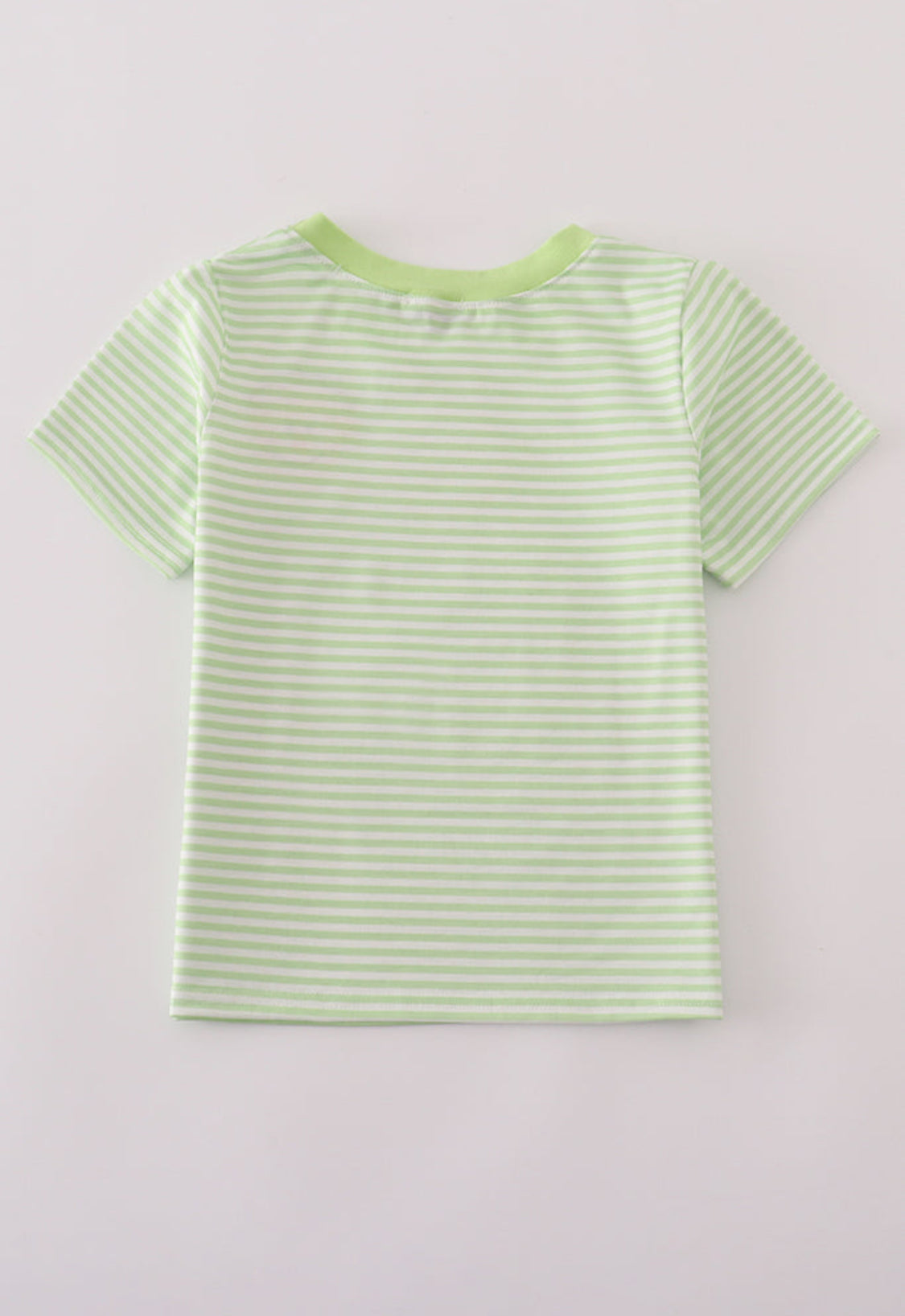 Green Scarecrow Embroidery Stripe Boy’s Top