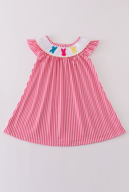 Pink Easter Bunny French Knot Girl’s Dress
