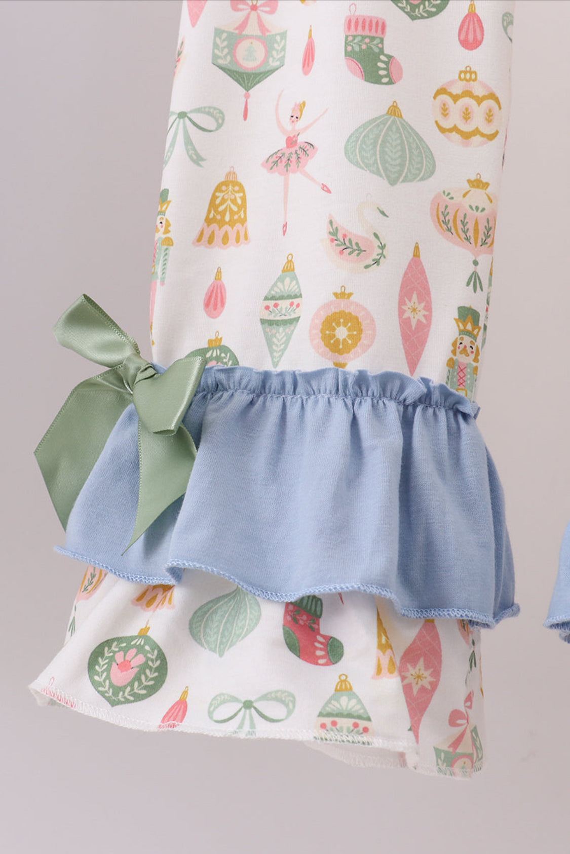 Blue Nutcracker Embroidery Ruffle Girl’s Pants Set