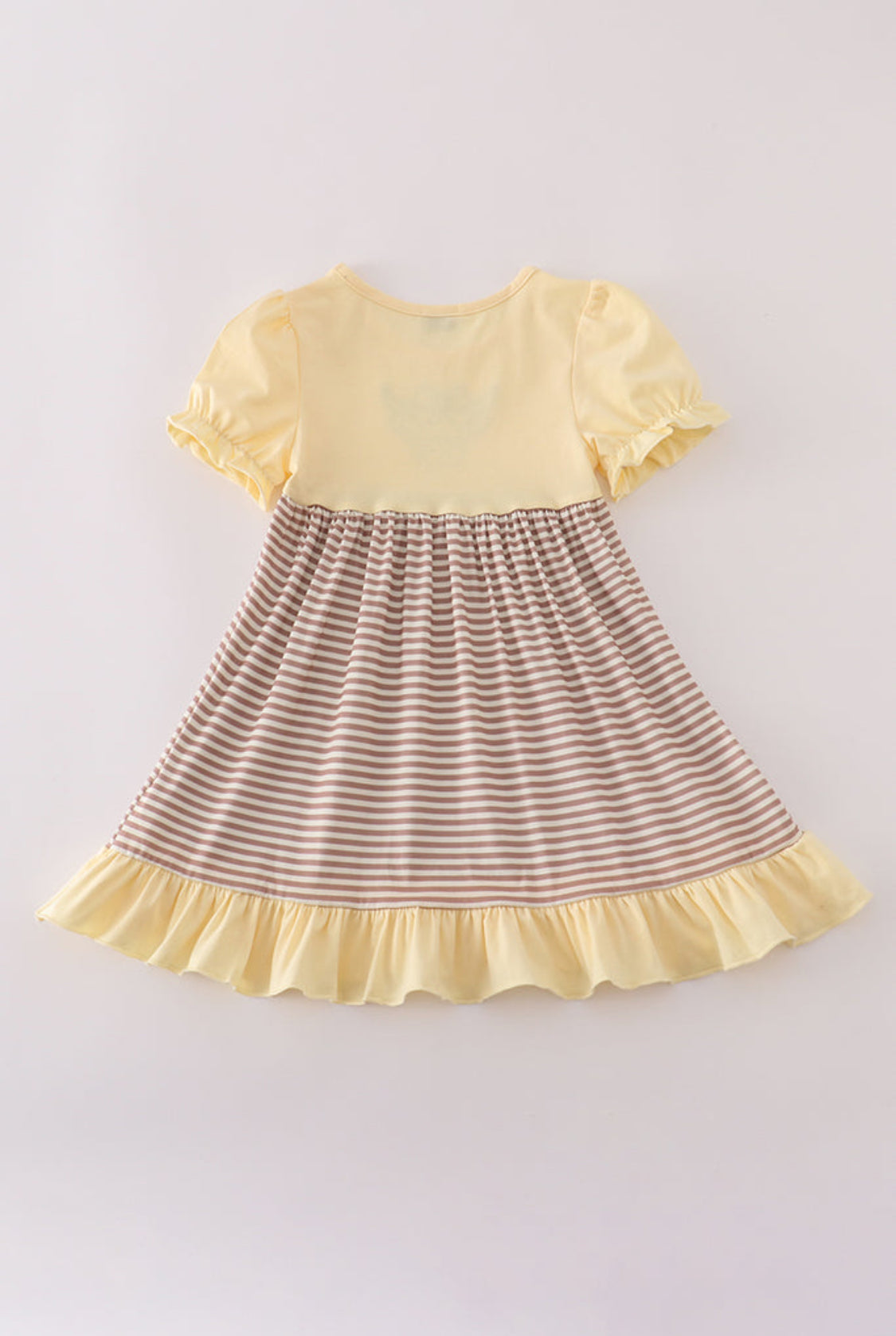 Highland Cow Appliqué Ruffle Dress