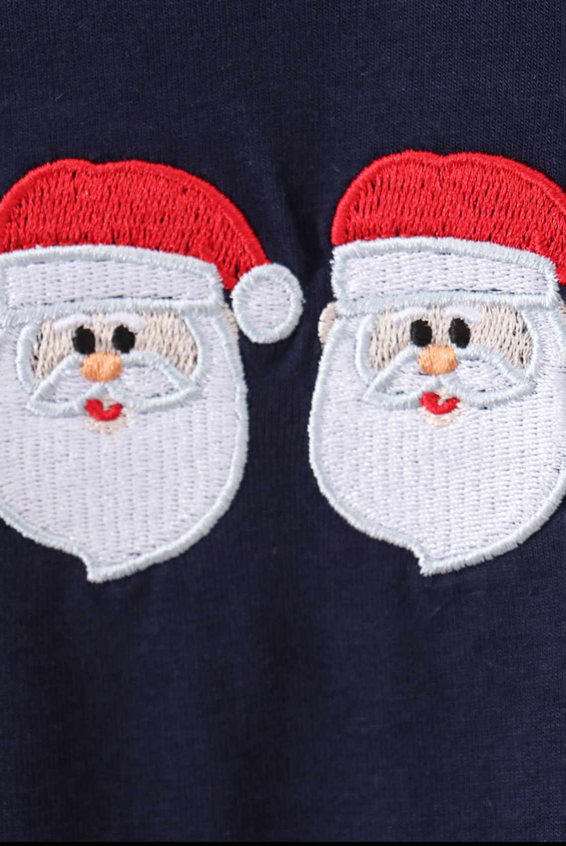 Navy Christmas Santa Claus Embroidery Dress