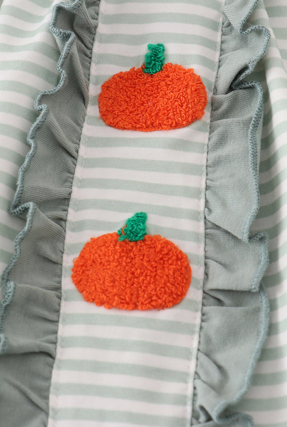 Sage French Knot Girl’s Ruffle Pants Set