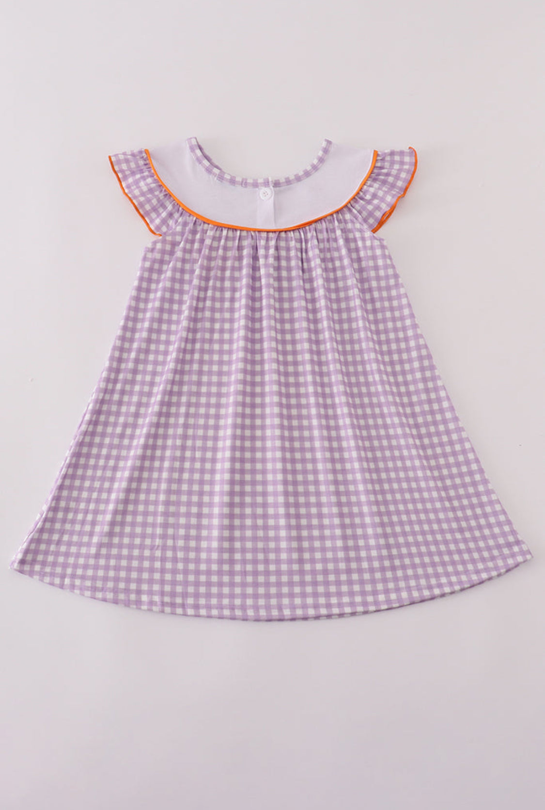 Purple Halloween Pumpkin Ghost Embroidery Dress