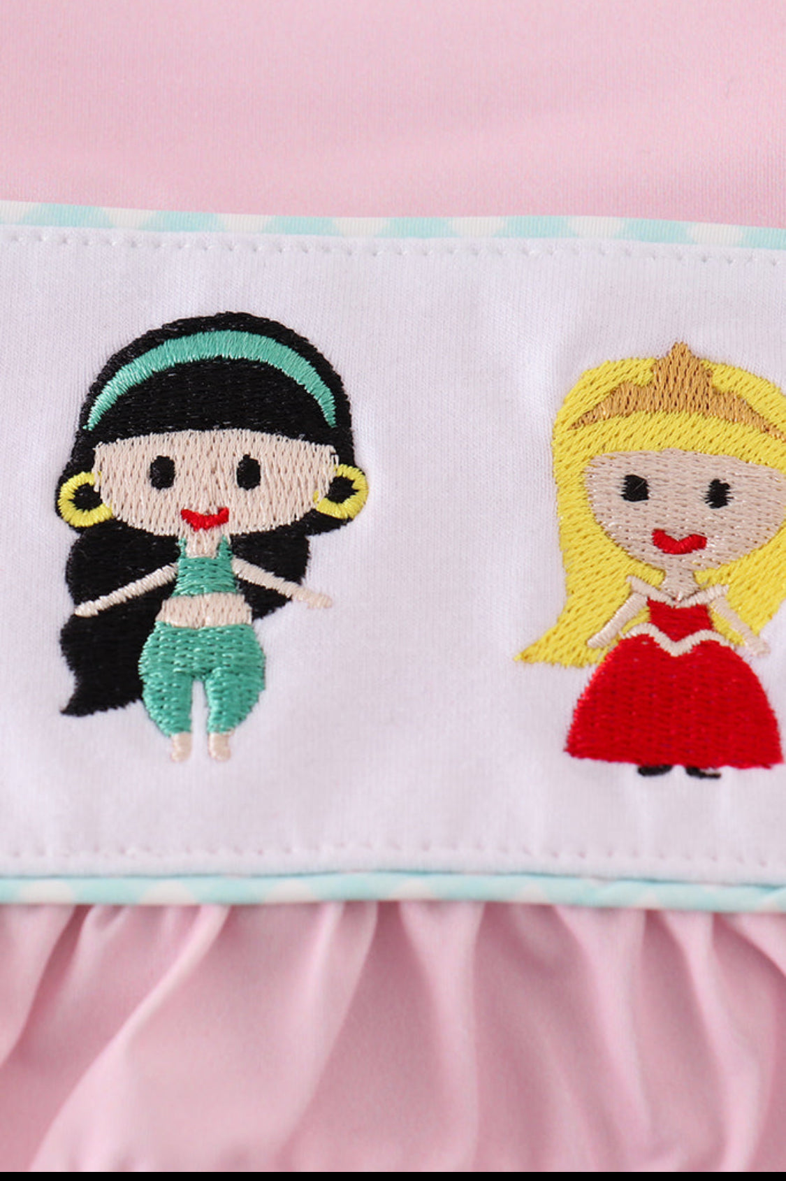 Pink Princess Embroidery 2pc Girl’s Swimsuit