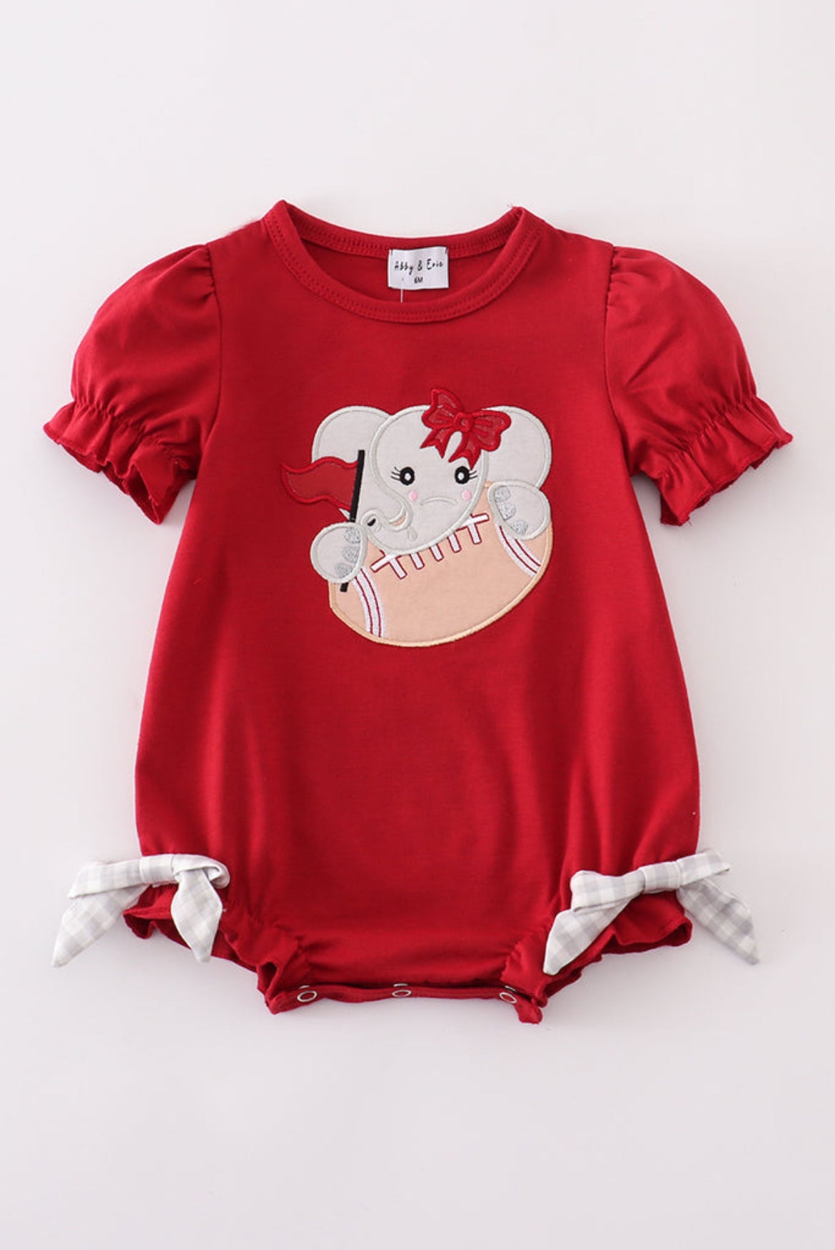 Alabama Elephant Football Appliqué Girl Bubble