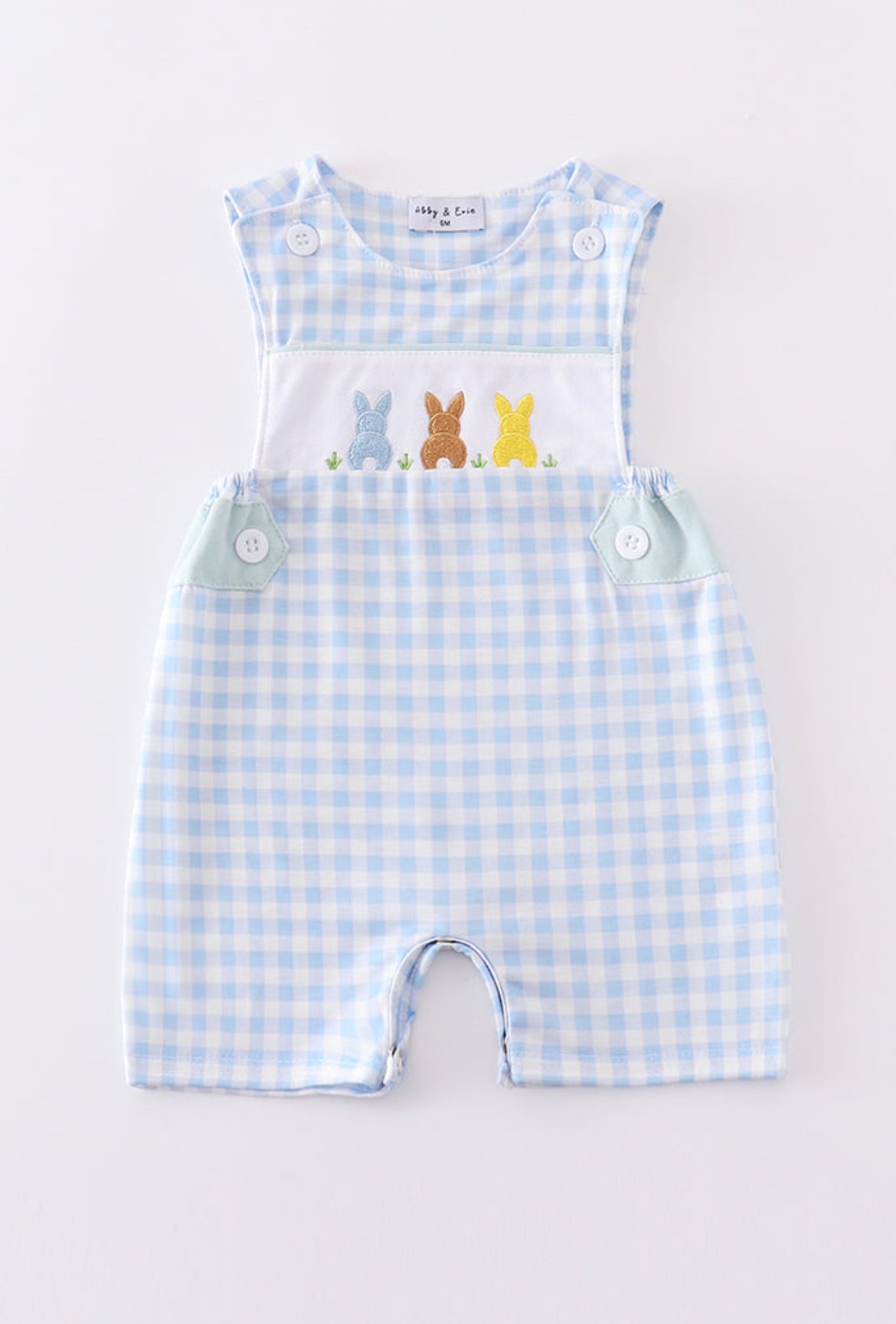Blue Bunny Embroidery Gingham JonJon