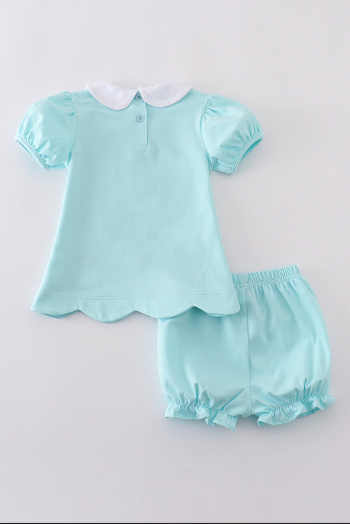 Girl’s Premium Mint Bunny Embroidered Bloomer Set