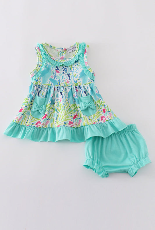 Girl’s “Tropical Breeze” Colorful Bloomer Set