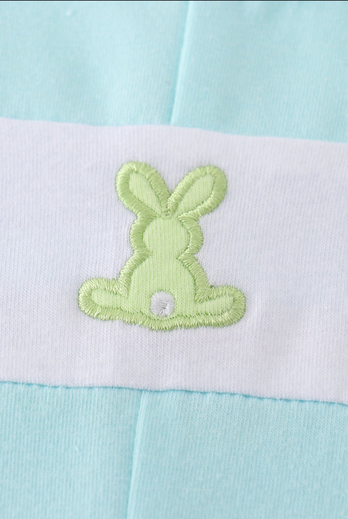 Boy’s Premium Mint Bunny Embroidered Romper