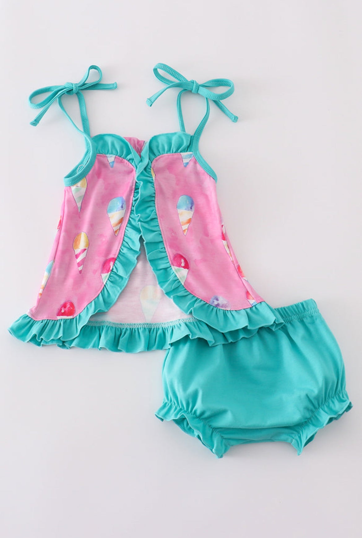 Pink Ice Cream Print Bloomer Set