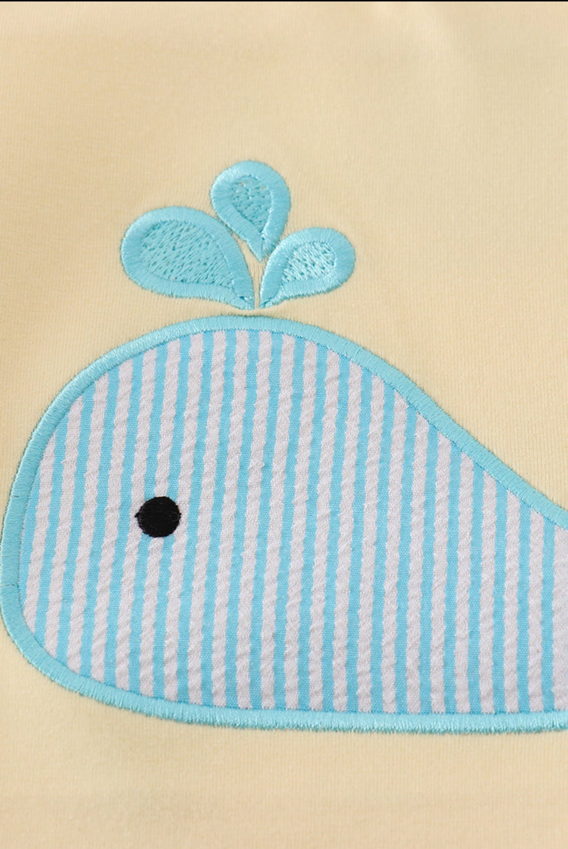 Boy’s Yellow Whale Appliqué Short Set