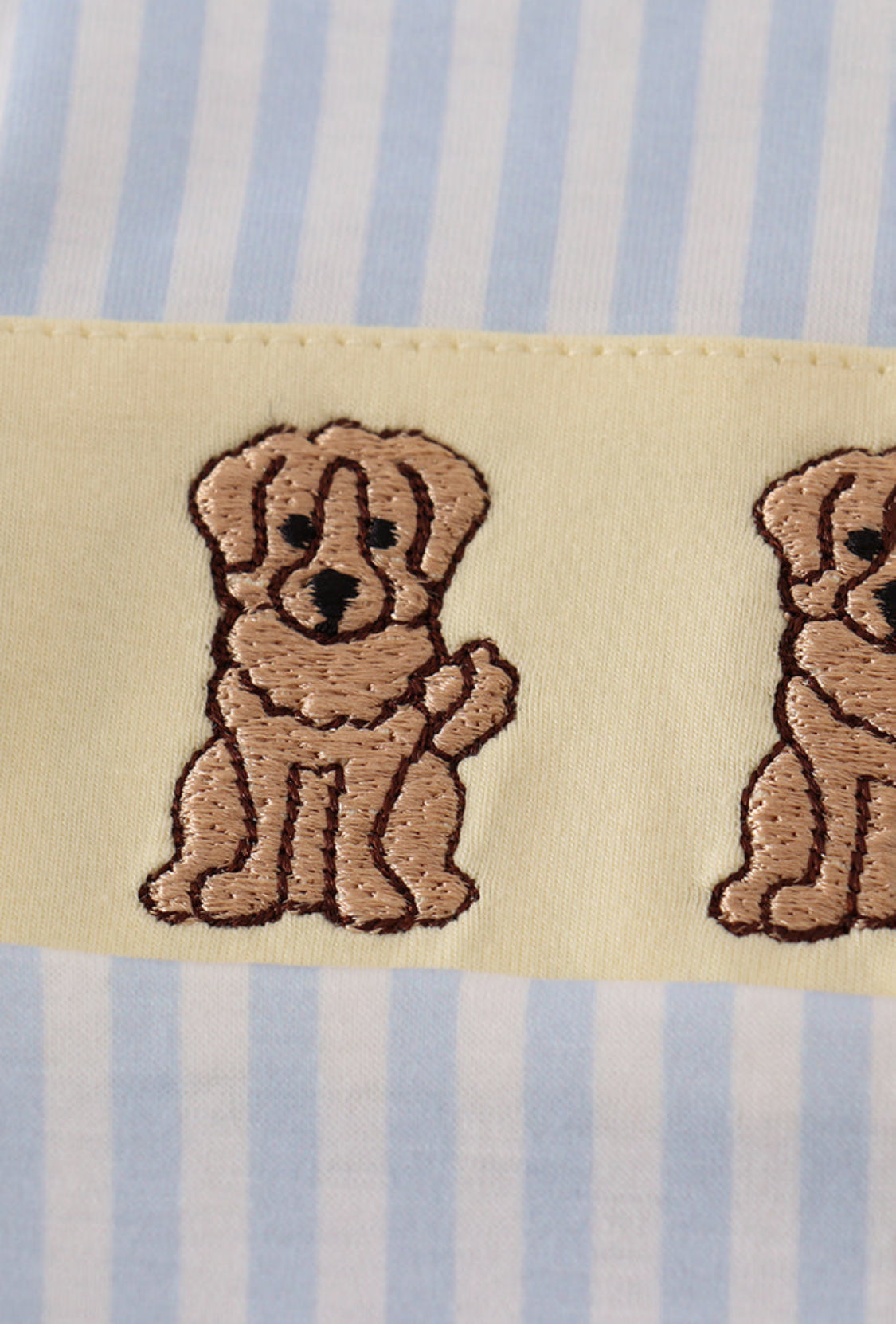Blue Stripe Puppy Embroidery Boy’s JonJon