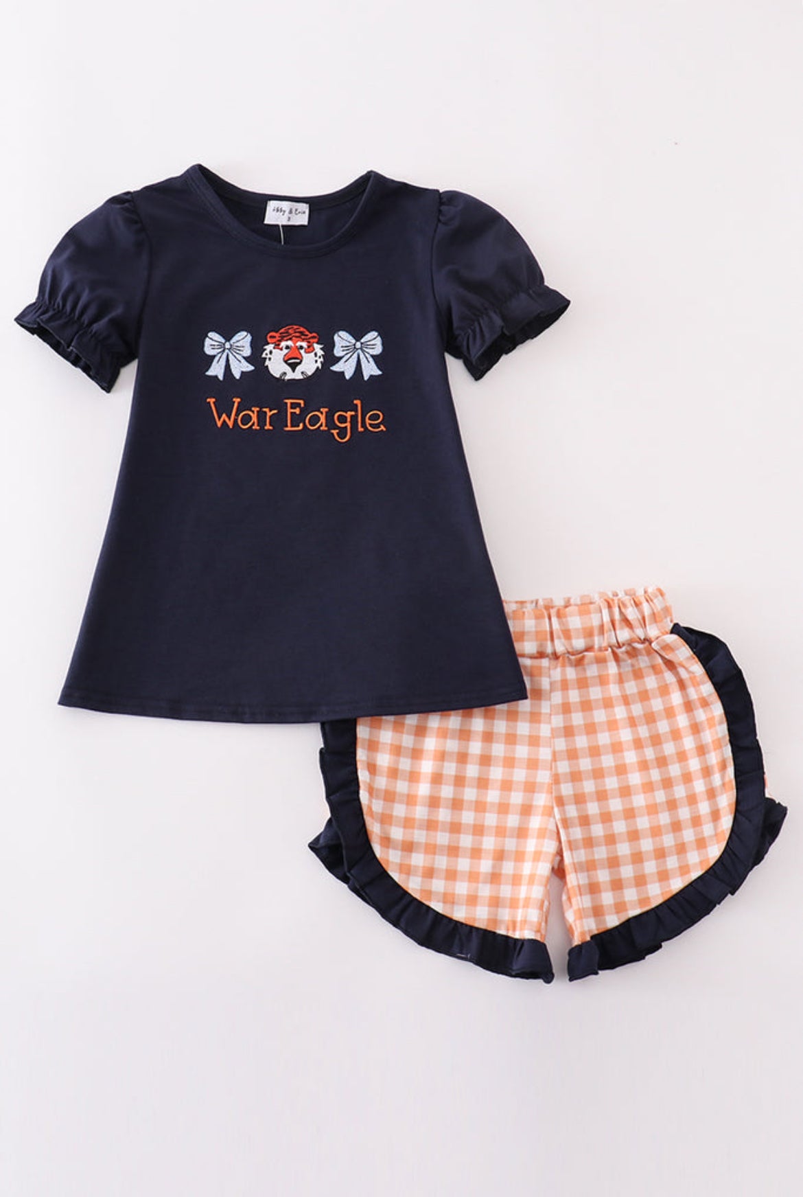 Navy Auburn War Eagle Embroidery Girl’s Set
