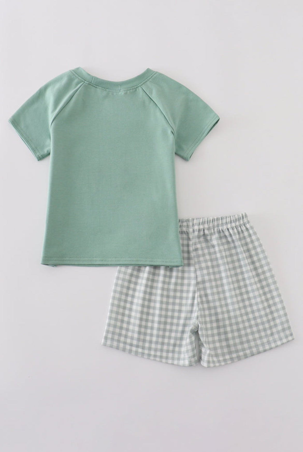 Boy’s Green Chicken Appliqué Short Set