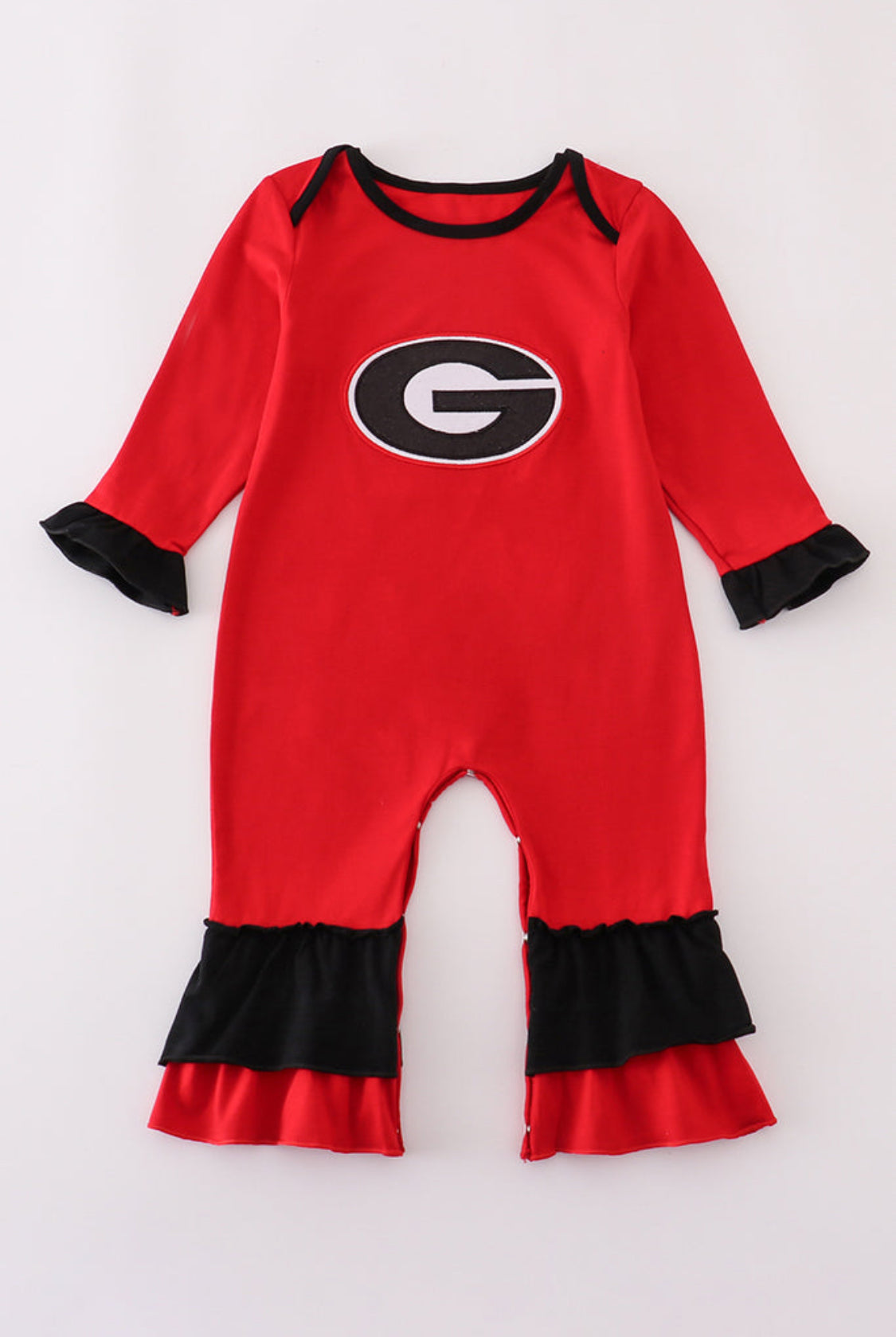 Georgia Glitter Ruffle Girl’s Romper