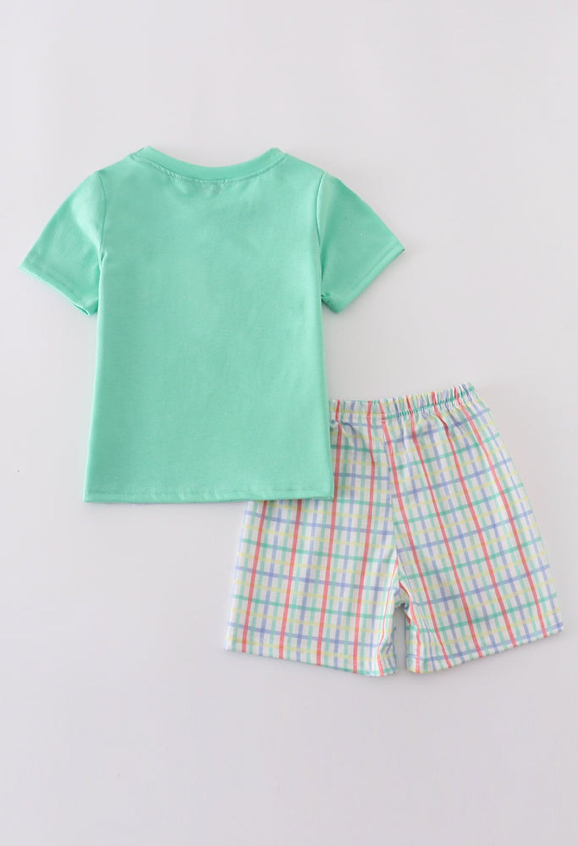 Boy’s Green Sailboat French Knot Short Set