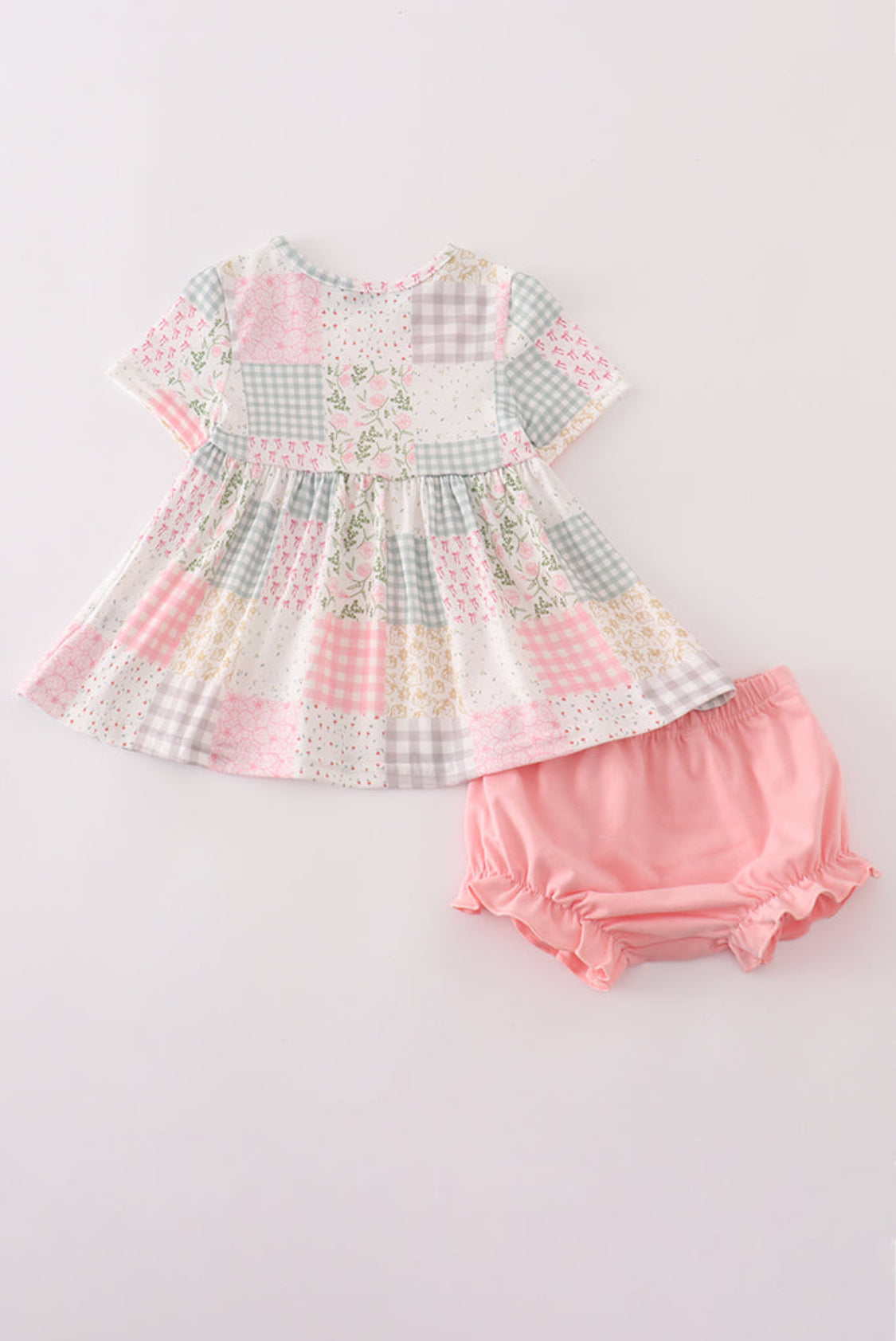 Pastel Patchwork Garden Print Girl’s Bloomer Set