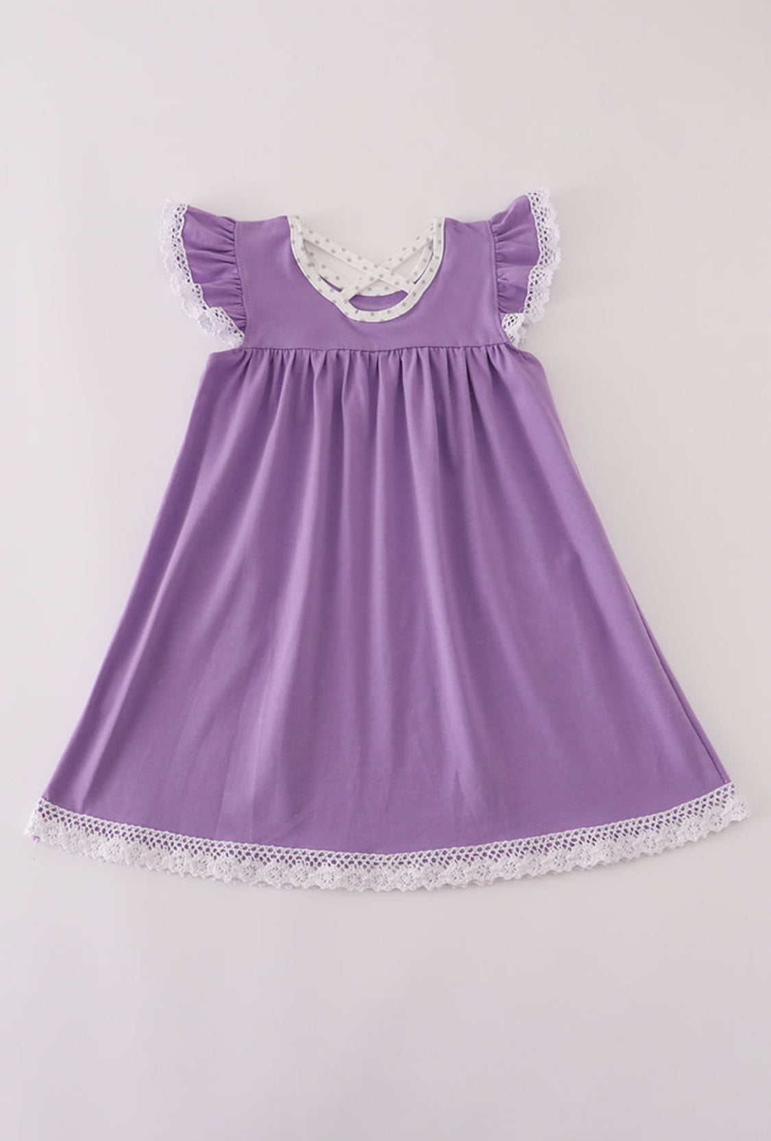 Purple Spider Embroidery Ruffle Dress