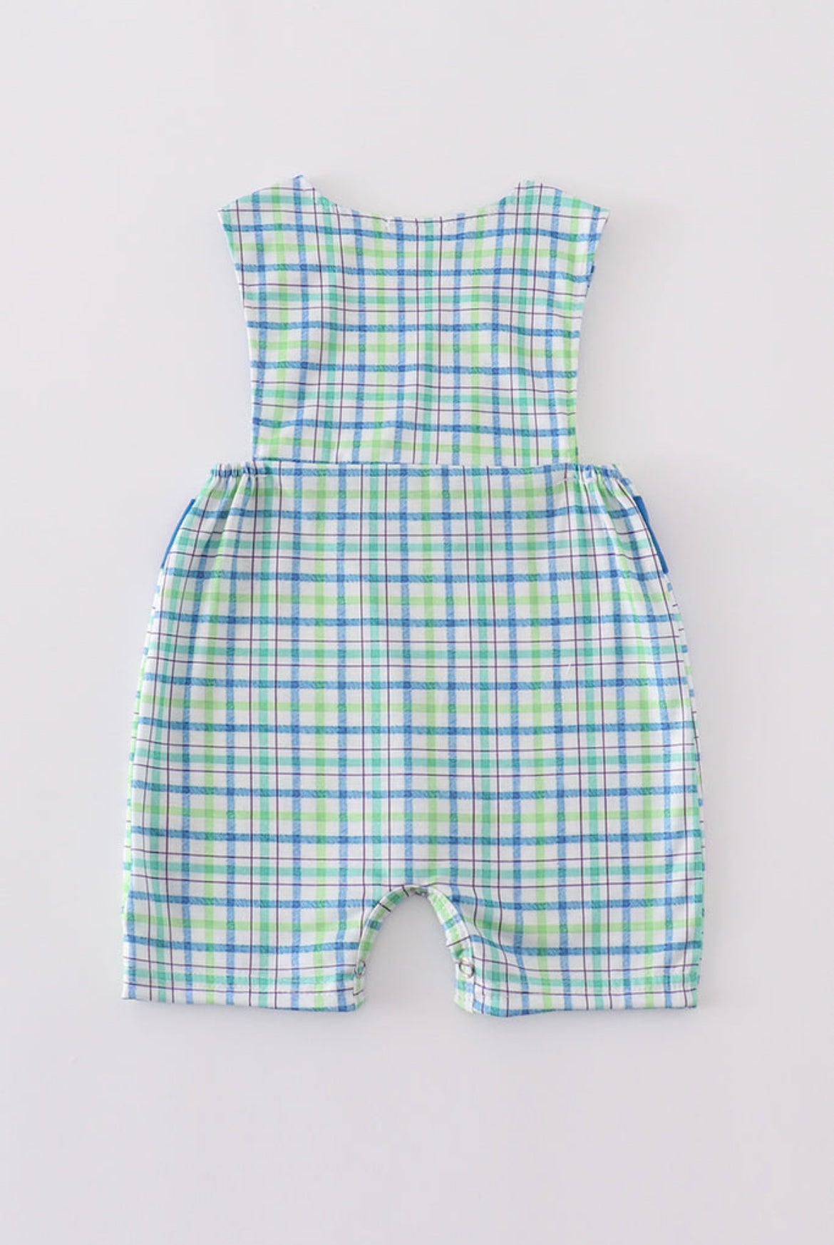 Blue Plaid Airplane Embroidery Boy’s JonJon