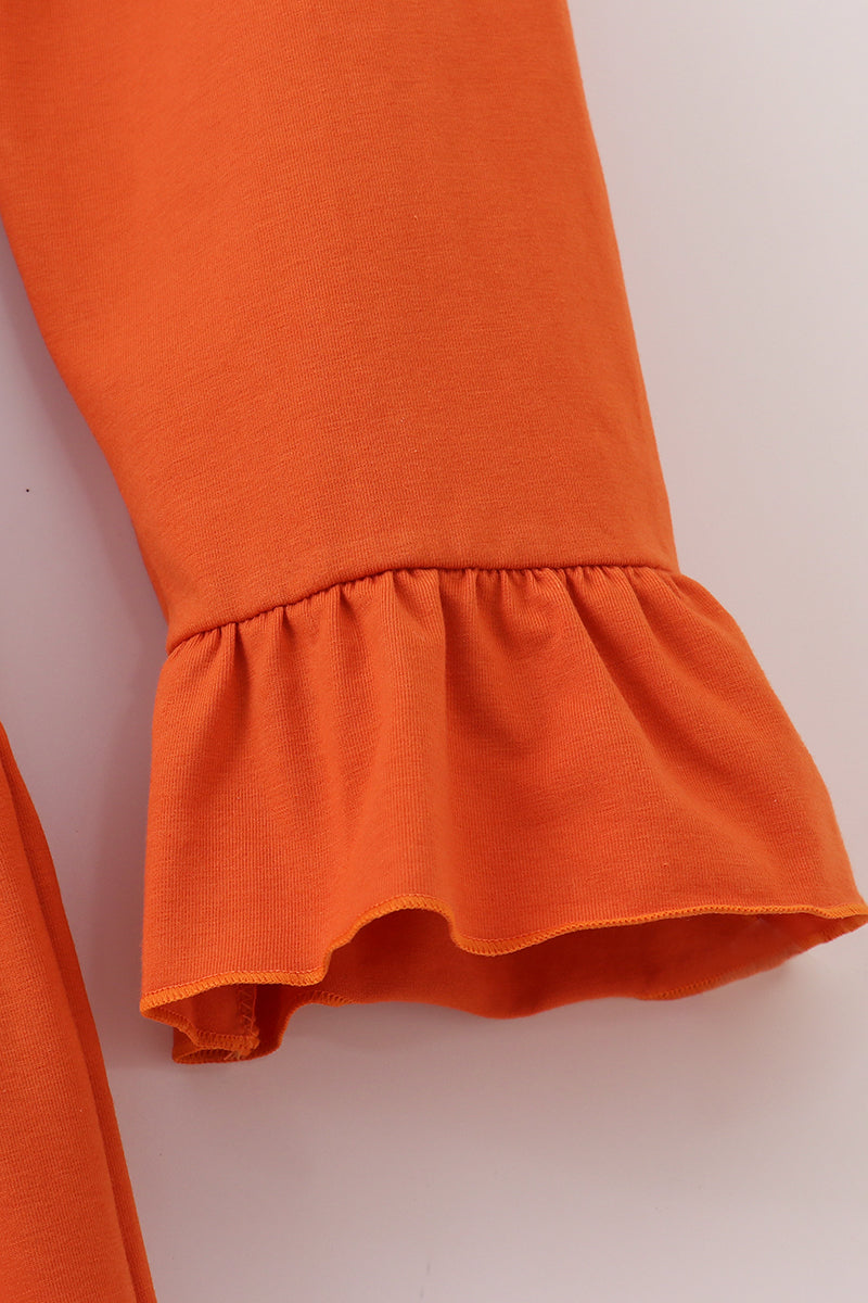 Rust tiered mom ruffle dress