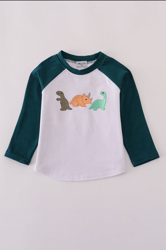 Blue Dinosaur Embroidery Boy’s Top