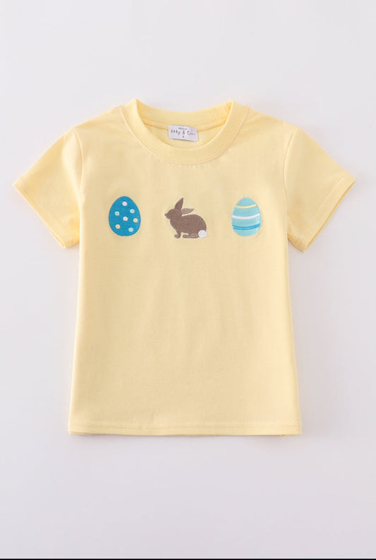 Boy’s Premium Mustard Bunny Egg Embroidered Shirt