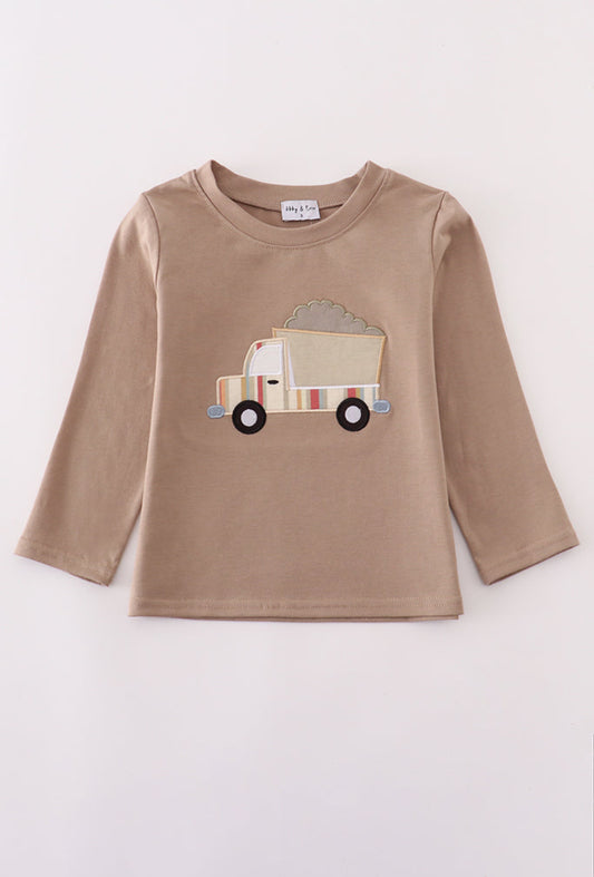 Khaki Vehicle Applique Boy’s Top