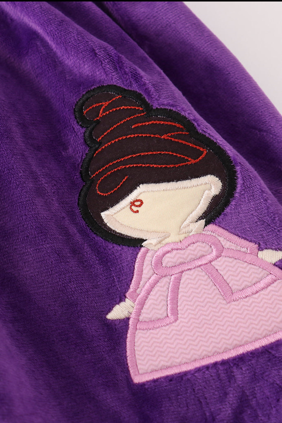 Purple Halloween Witch Appliqué Velvet Girl’s Pants Set