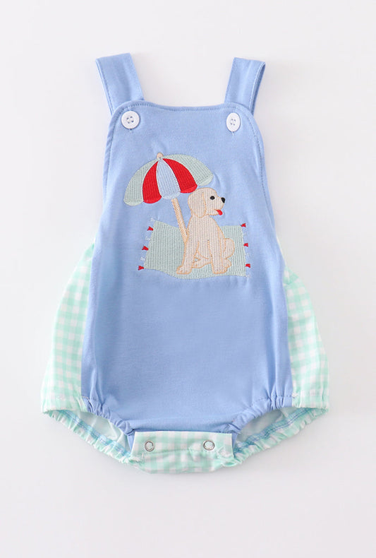 Blue Beach Puppy Embroidery Boy’s Bubble