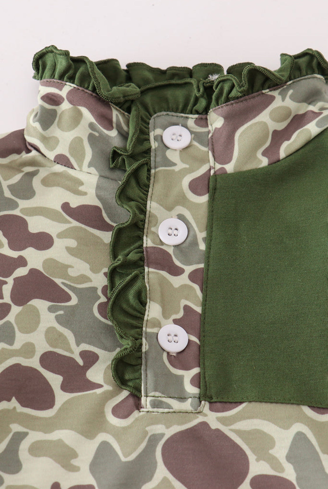 Camouflage Print Ruffle Girl’s Pant Set