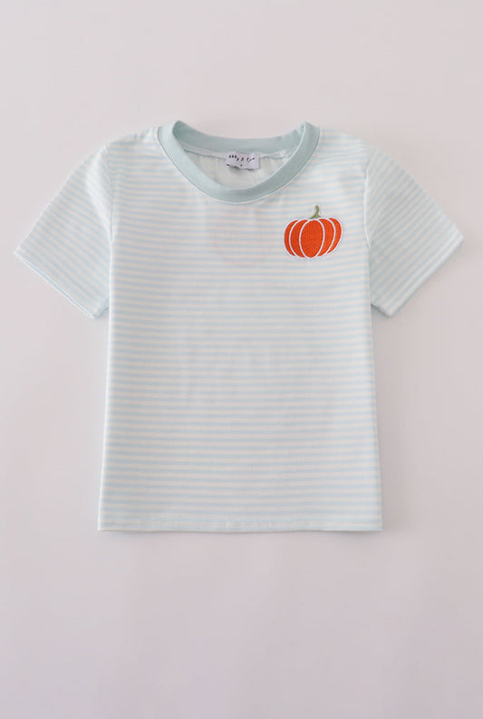 Blue Pumpkin Embroidery Stripe Boy’s Top